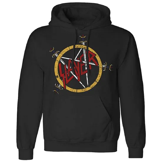 Hoodie - Slayer - Pentagram Distressed - Pullover