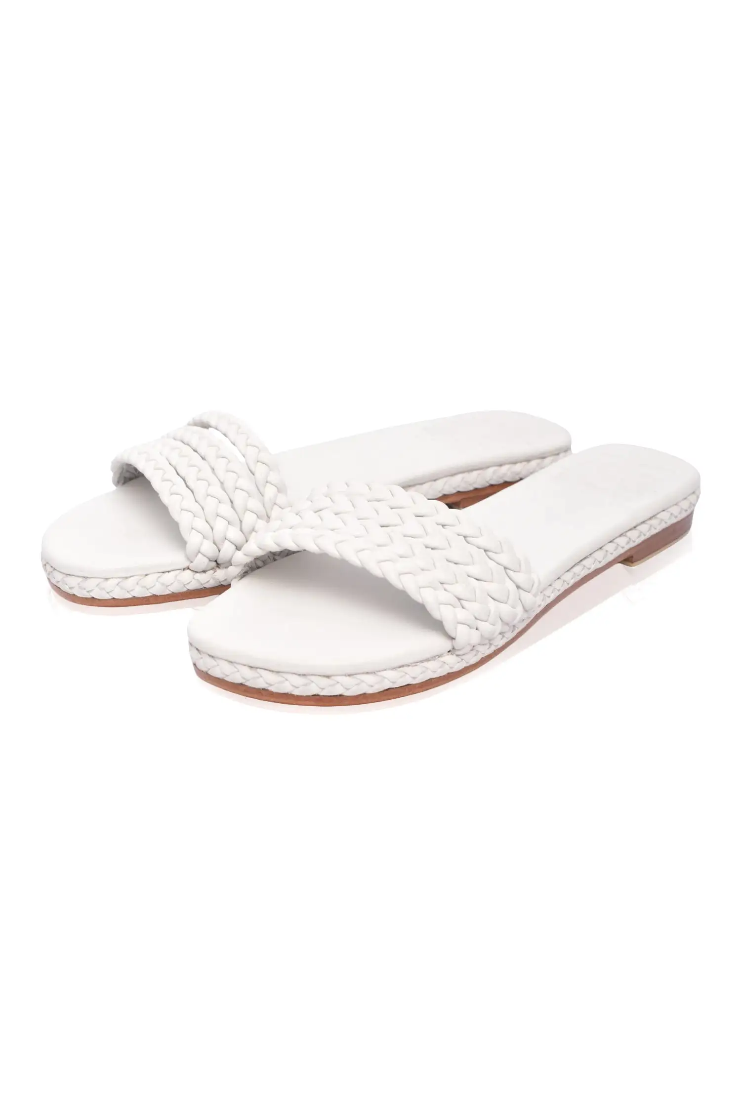 Iris Braided Leather Slides