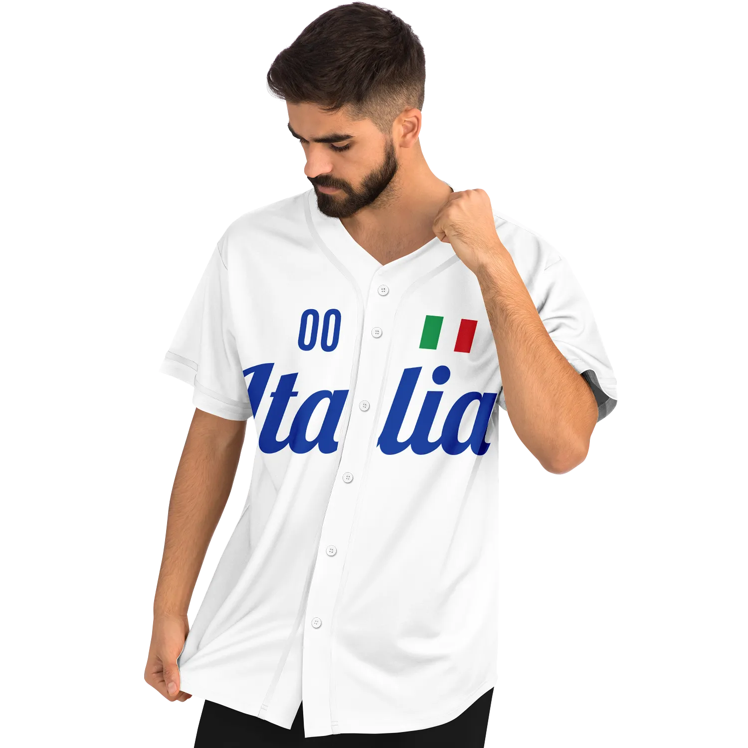 Italy Baseball Jersey - White - Custom Name + Number