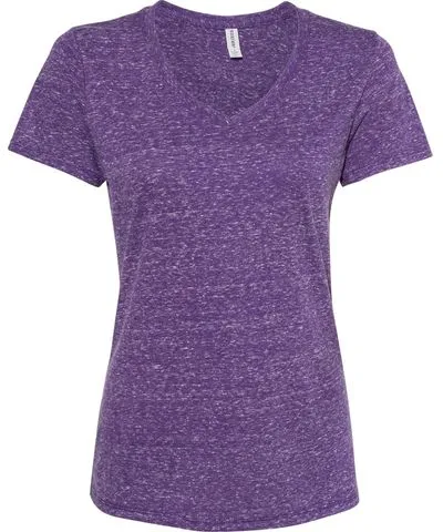 JERZEES Women's Snow Heather Jersey V-Neck T-Shirt