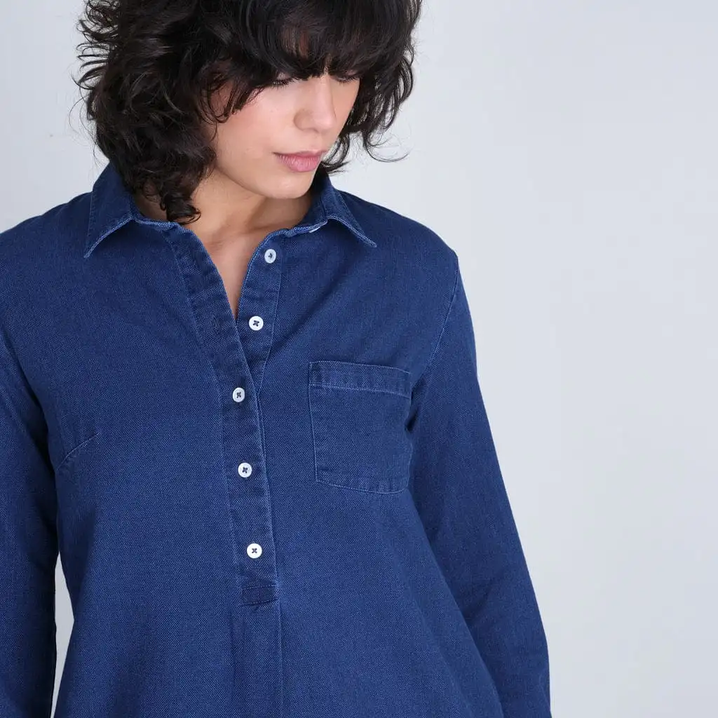 Julia Cotton Shirt Tunic | Denim