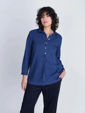 Julia Cotton Shirt Tunic | Denim