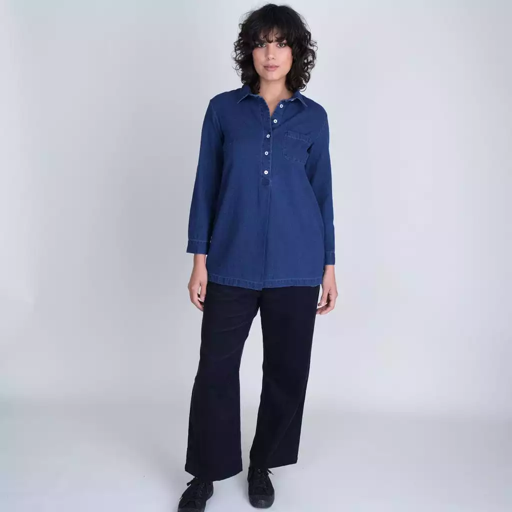 Julia Cotton Shirt Tunic | Denim