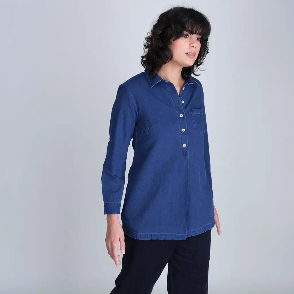 Julia Cotton Shirt Tunic | Denim