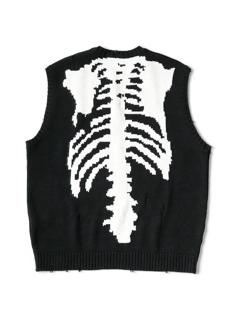 Kapital 5G cotton knit BONE vest