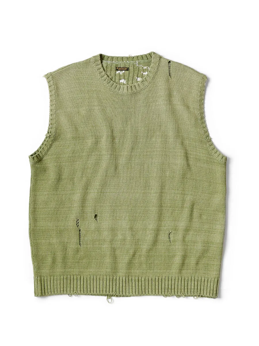 Kapital 5G cotton knit BONE vest