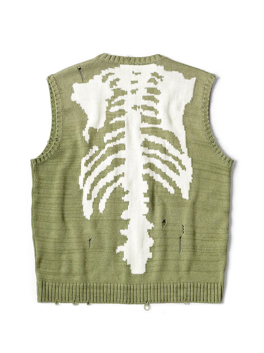 Kapital 5G cotton knit BONE vest