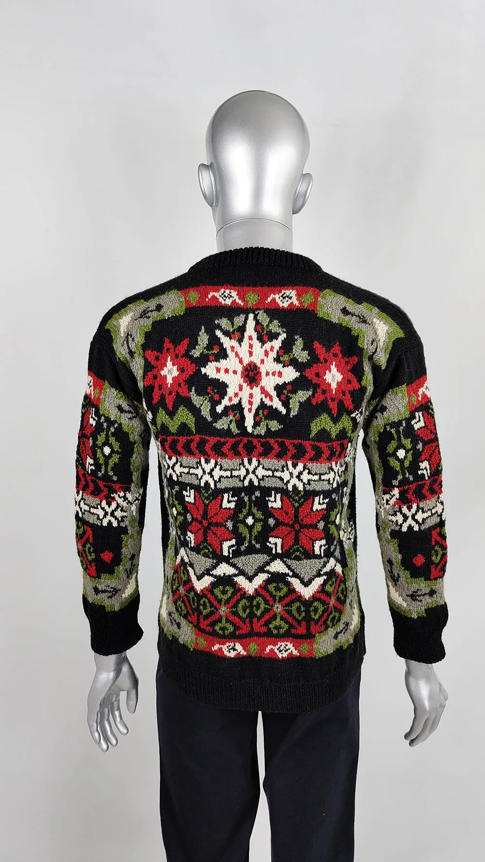 Katharine Hamnett Vintage Mens Fairisle Knit Sweater, 1980s