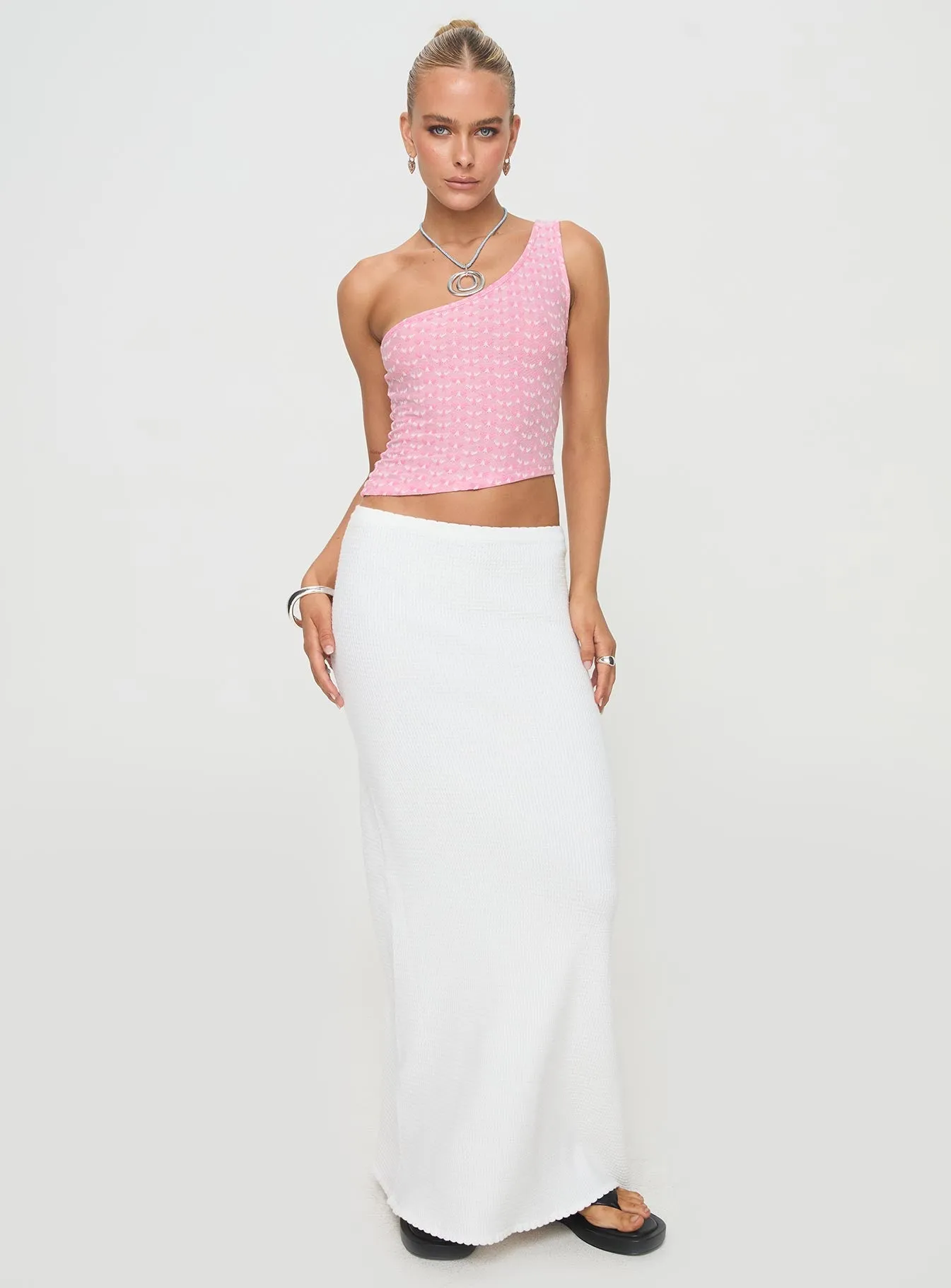 Lithay One Shoulder Top Pink