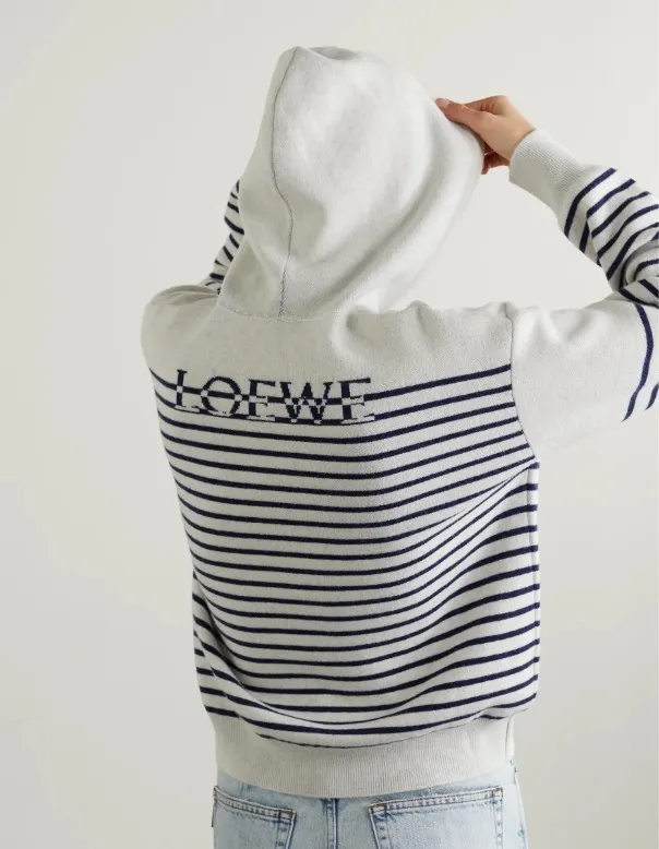 LOEWE  |Stripes Wool Long Sleeves Hoodies & Sweatshirts