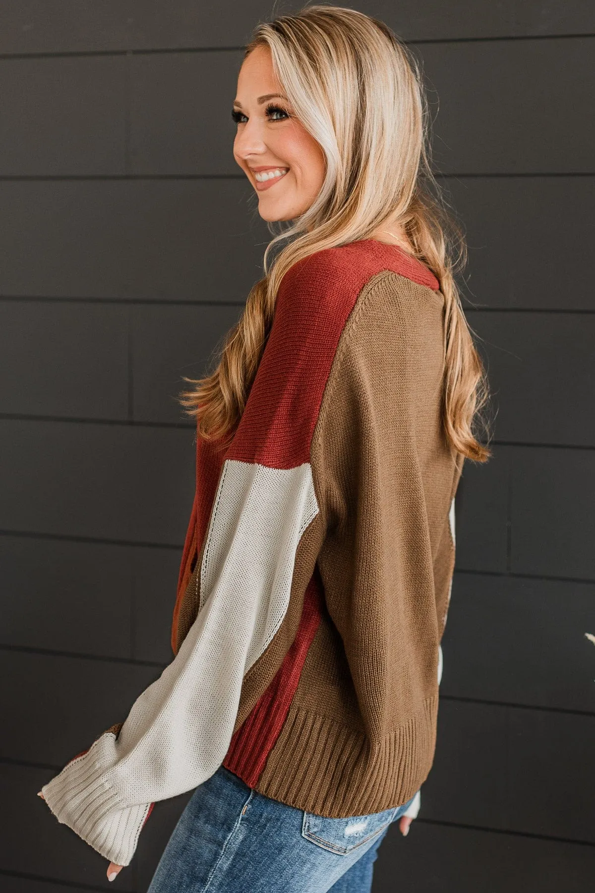 Longing For Fall Knit Cardigan- Rust & Olive