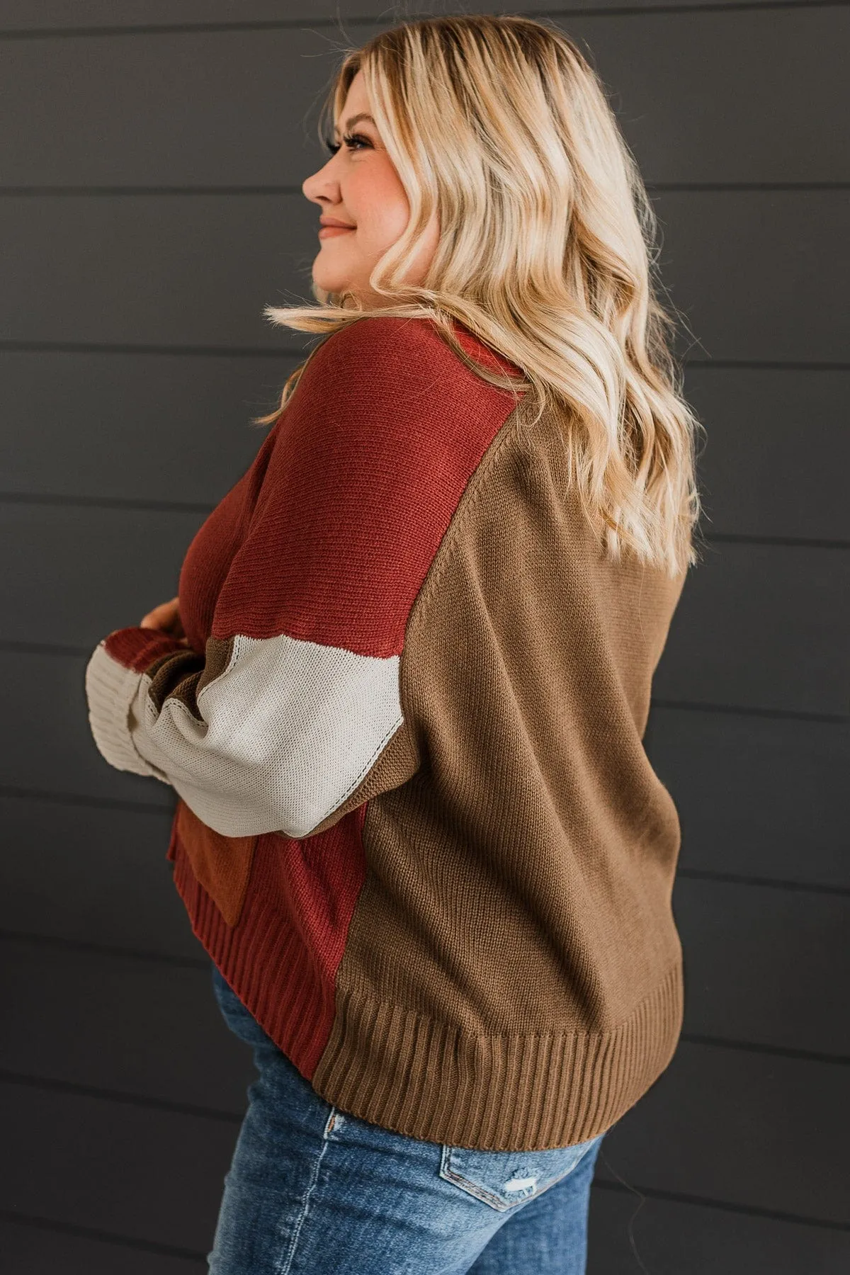 Longing For Fall Knit Cardigan- Rust & Olive