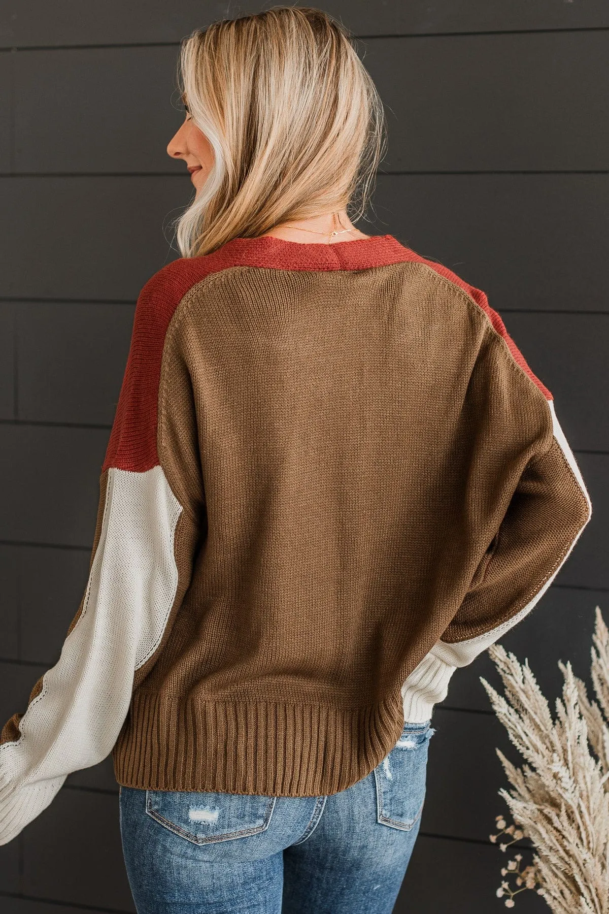 Longing For Fall Knit Cardigan- Rust & Olive