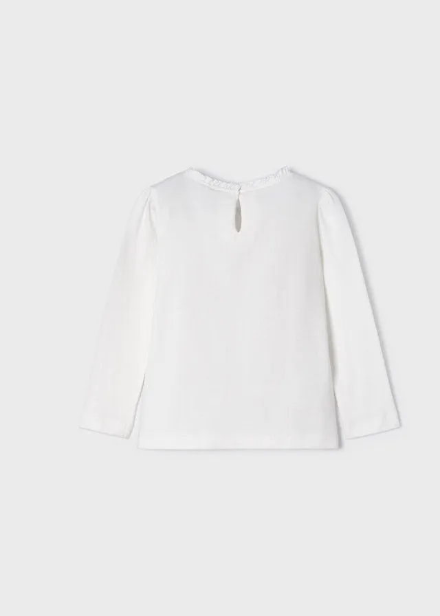 L/s shirt for girl - White-jade