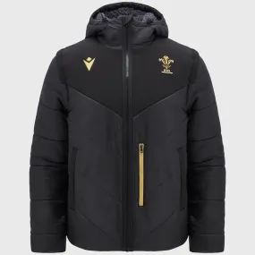 Macron Wales Rugby 2-in-1 Bomber Jacket Black