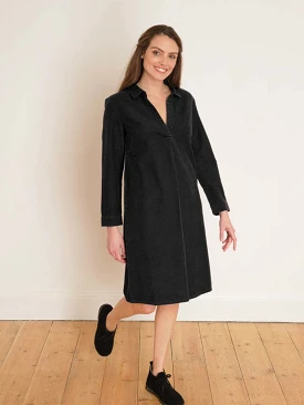 Maeve Cotton Shirt Dress | Black Denim