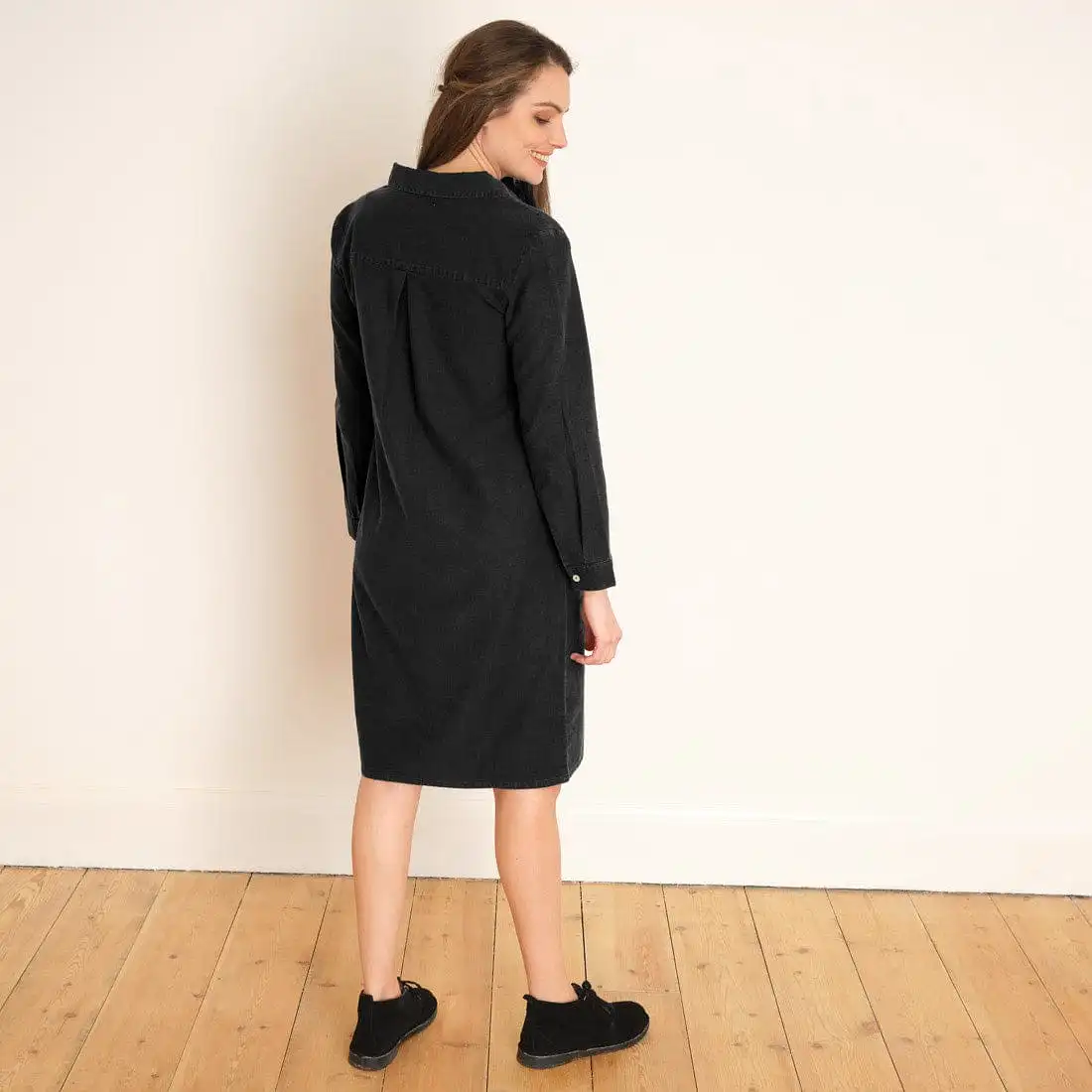 Maeve Cotton Shirt Dress | Black Denim