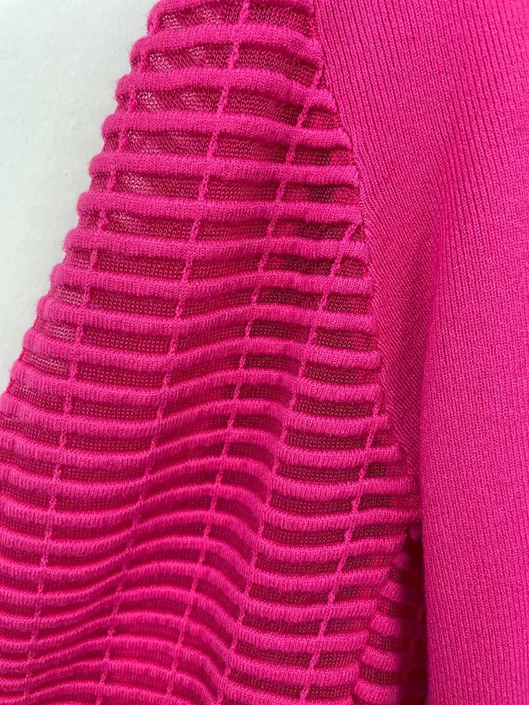 Malissa J Ladder Sleeve Knit - Hot Pink