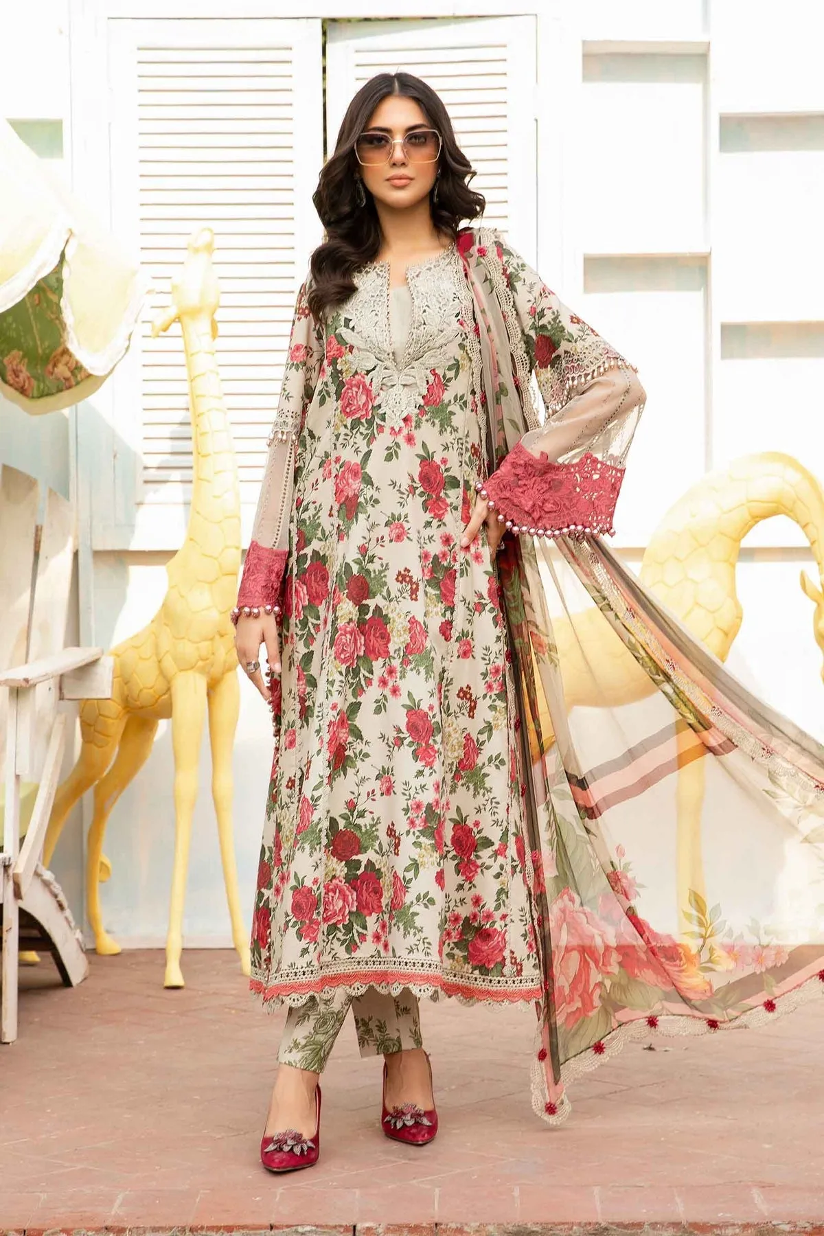 Maria.B MPrints Embroidered Lawn Unstitched 3Pc Suit MPT-2004-B