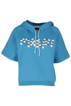 Marni Daisy Logo Printed Hooded Sweatshirt