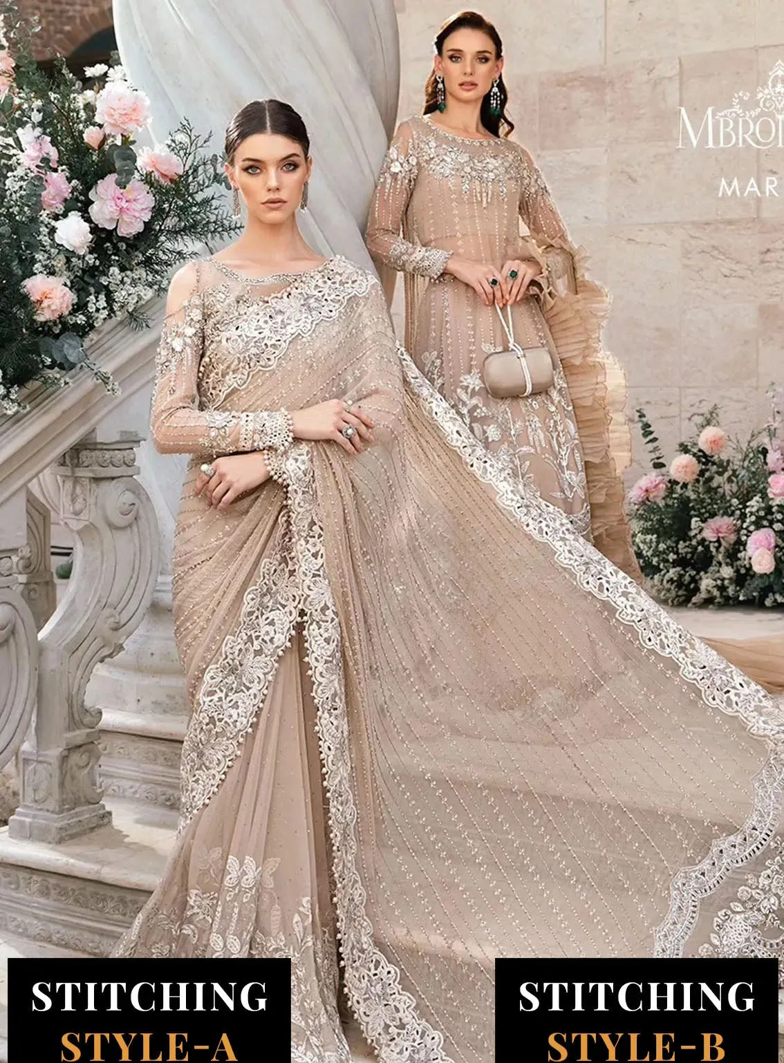 Mbroidered By Maria B Embroidered Organza 3 Piece Unstitched Suit MB24M D-01