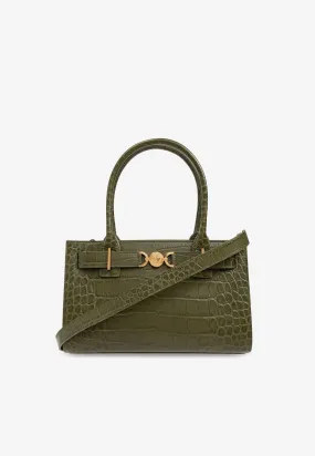 Medusa 95 Croc-Embossed Leather Tote Bag