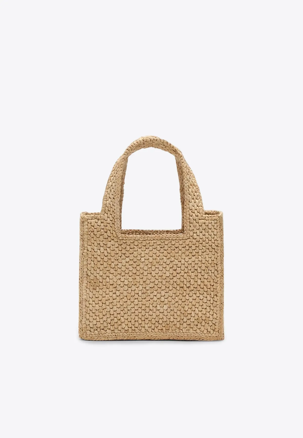 Mini Logo Raffia Tote Bag