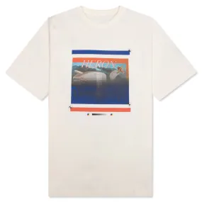 Misprinted Heron S/S Tee - White/Navy