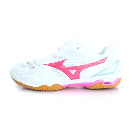 Mizuno Wave Fang Pro Badminton Shoes | White/Pink/Blue