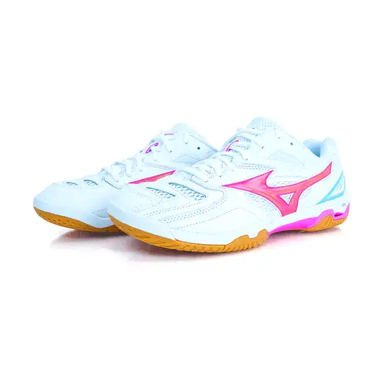 Mizuno Wave Fang Pro Badminton Shoes | White/Pink/Blue