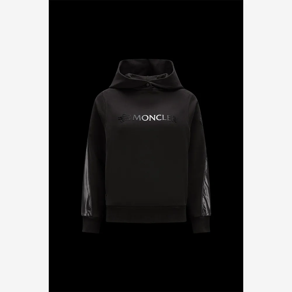 MONCLER  |Long Sleeves Plain Cotton Hoodies & Sweatshirts