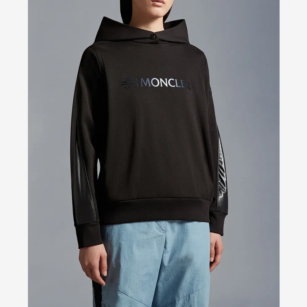 MONCLER  |Long Sleeves Plain Cotton Hoodies & Sweatshirts