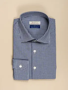 Monti Navy Gingham Cotton Shirt MFC0204