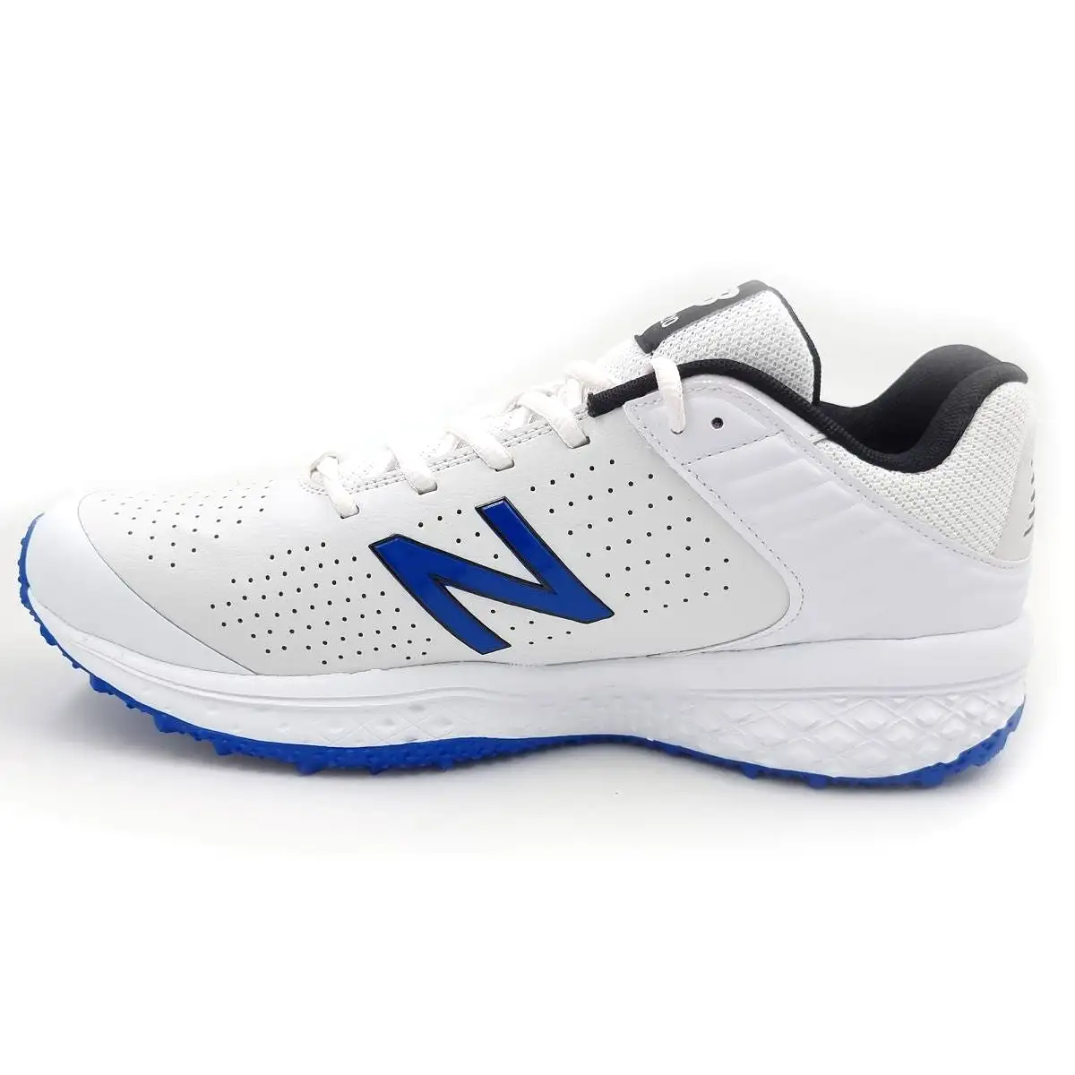 New Balance CK 4020 Rubber Spike Cricket Shoes - White/Blue