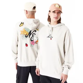 New Era Floral Graphic Stone Oversized Pullover Hoodie