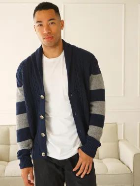 Nicholson Shawl Cardigan - Navy Stripes