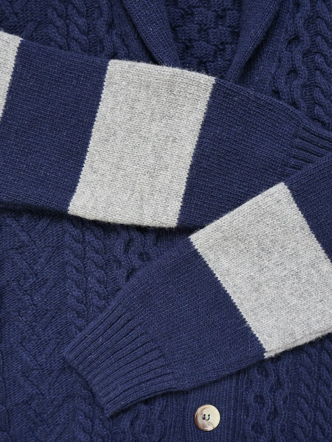 Nicholson Shawl Cardigan - Navy Stripes