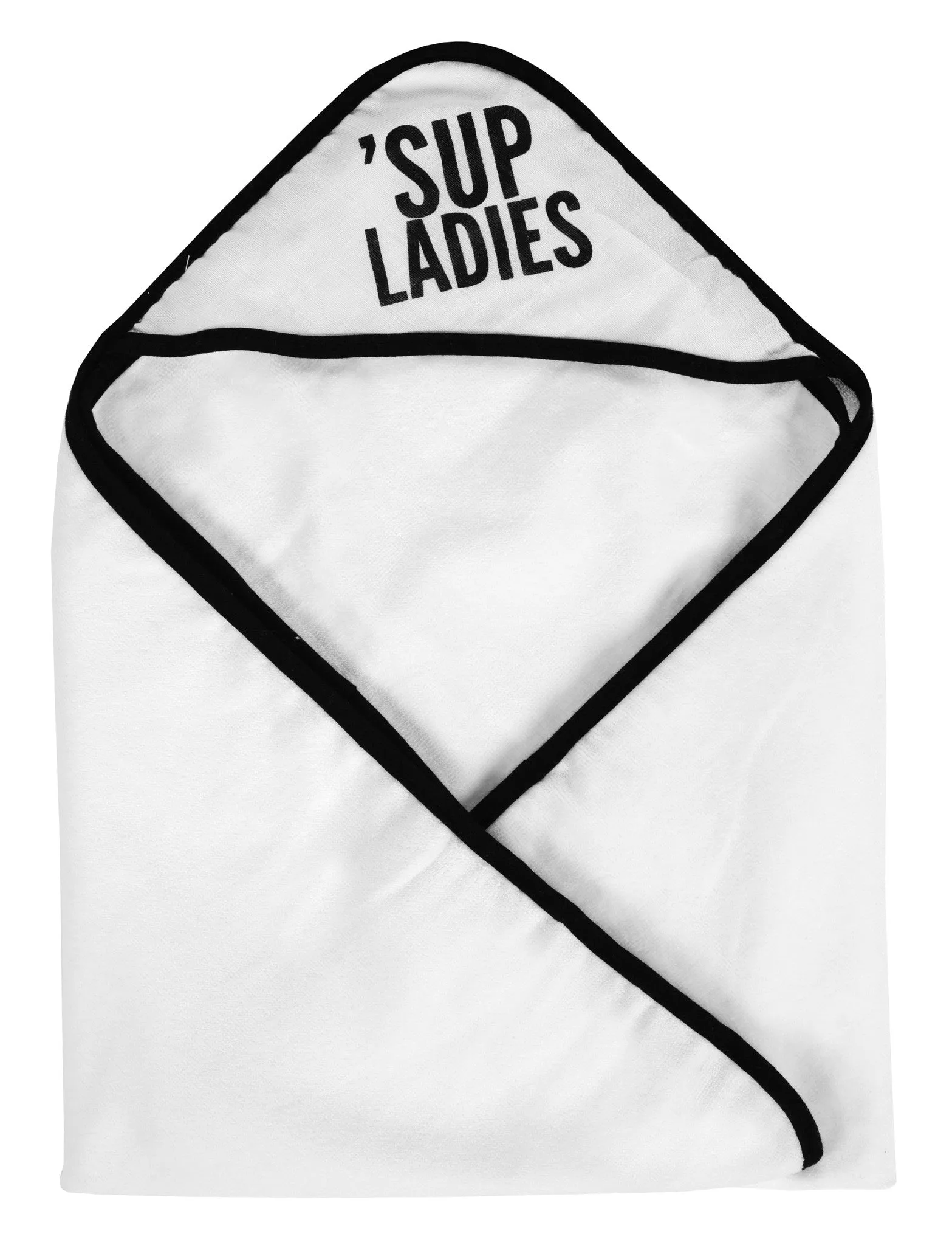 Organic Cotton Muslin + Terry Hooded Towel -  'Sup Ladies