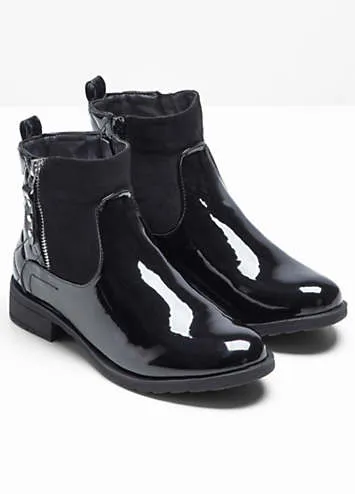 Patent Ankle Boots by bonprix | Look Again