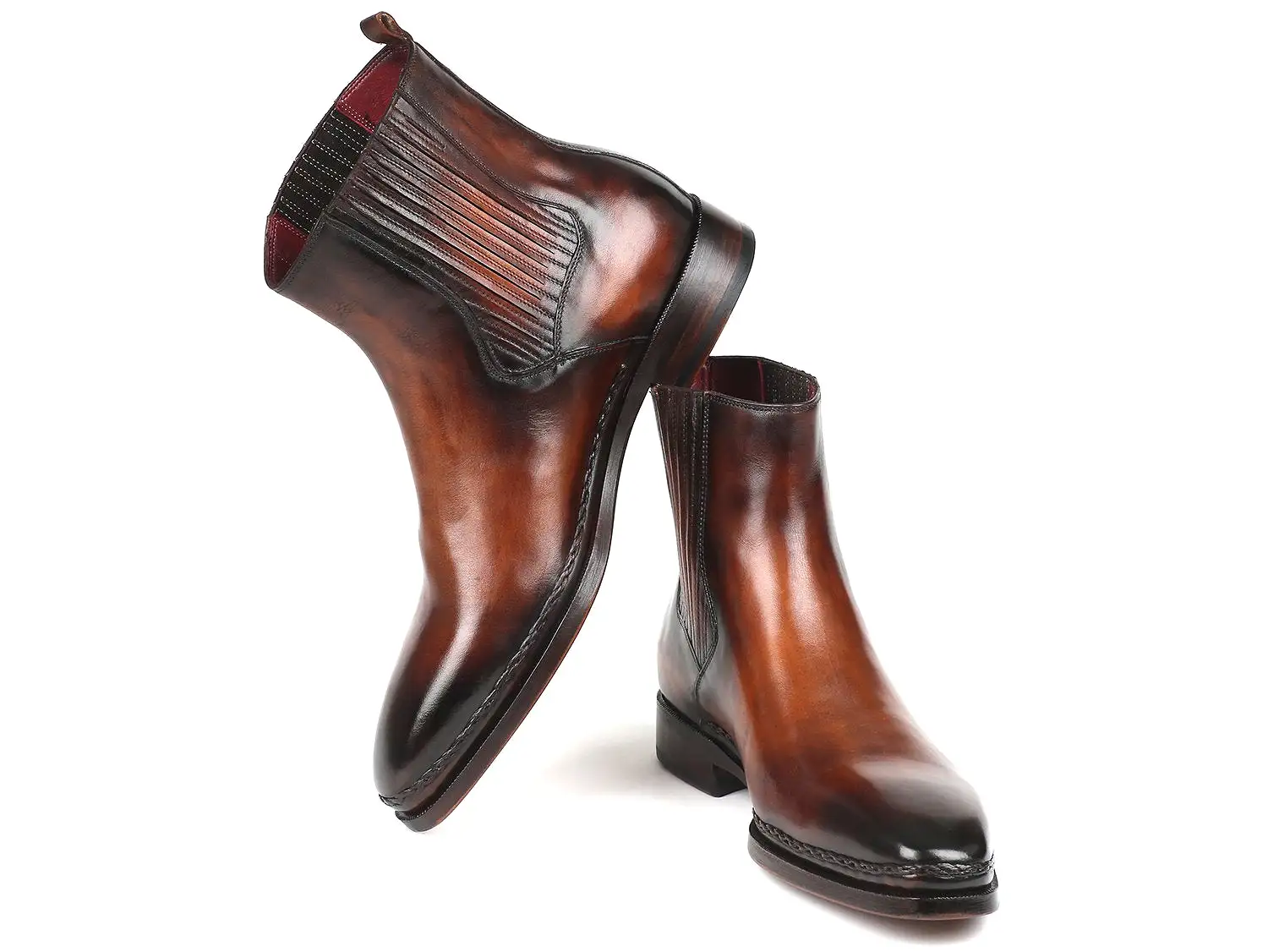 Paul Parkman Chelsea Boots Brown Burnished Leather