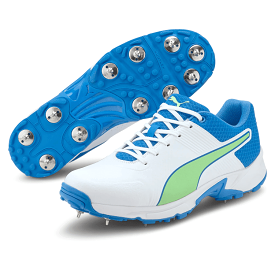 PUMA 19.2 SPIKE CRICKET SHOES - WHITE/BLUE/GREEN