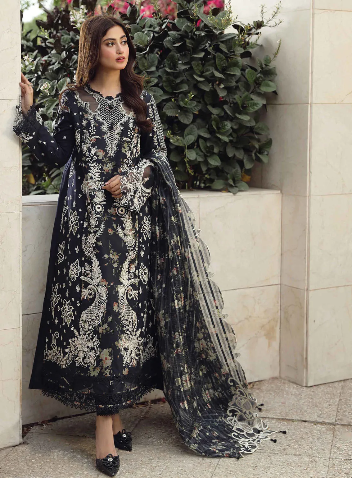 Qalamkar Festive Embroidered Lawn 3 Piece Unstitched Suit QLM24F PS-07 HAMNA