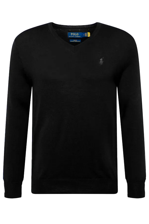 Ralph Lauren V-Neck Knit Pullover Black