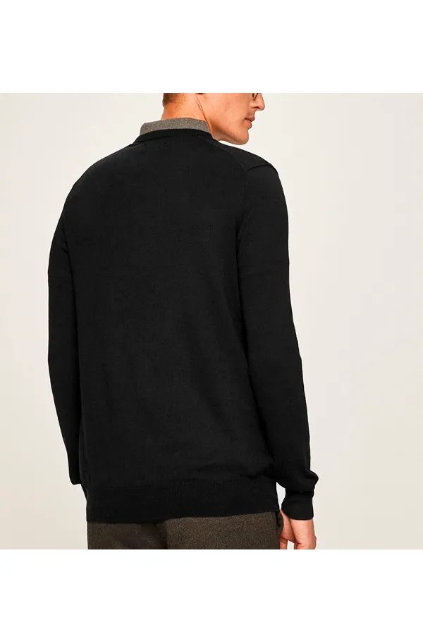 Ralph Lauren V-Neck Knit Pullover Black