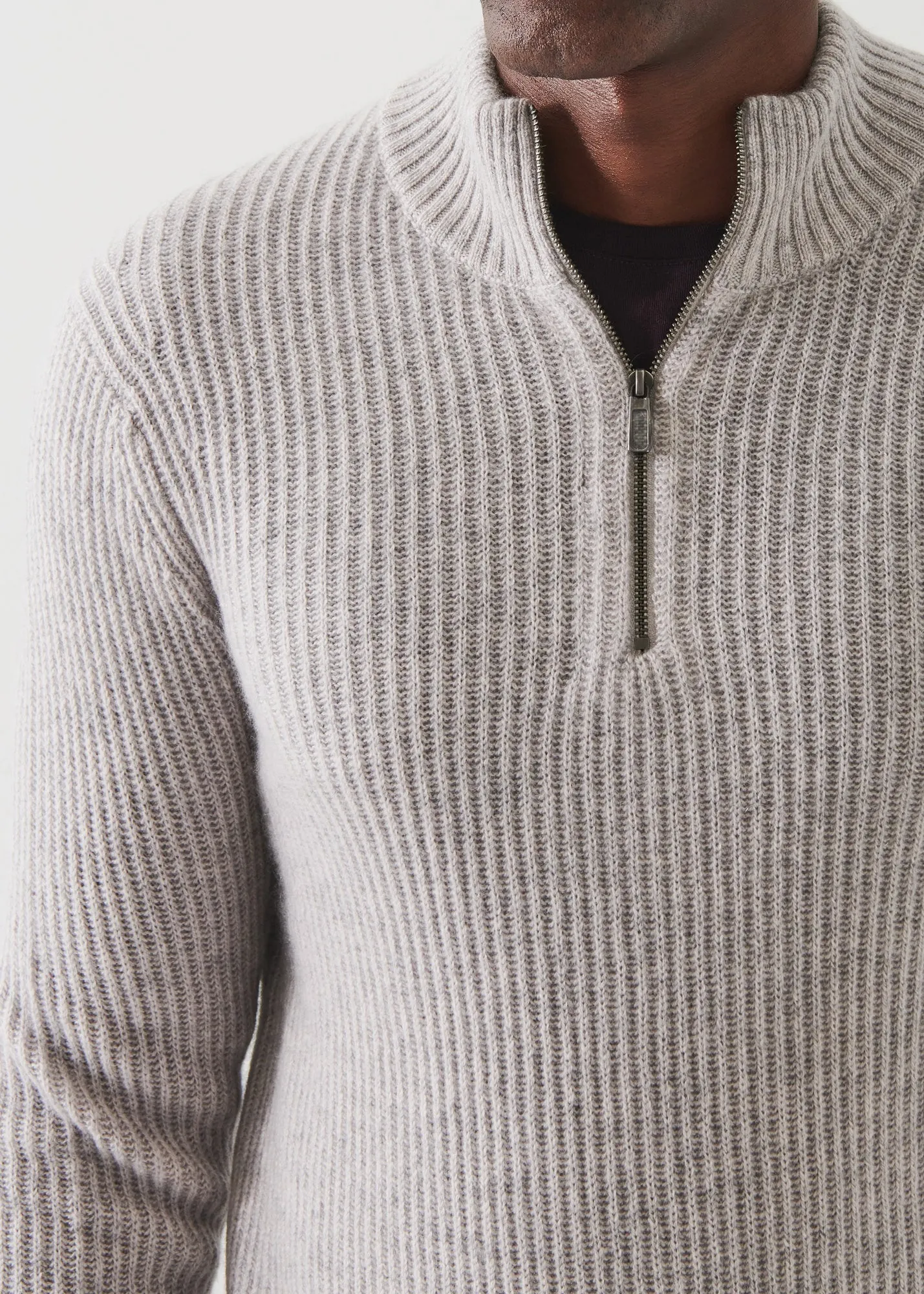 RIBBED CASHMERE QUARTER-ZIP