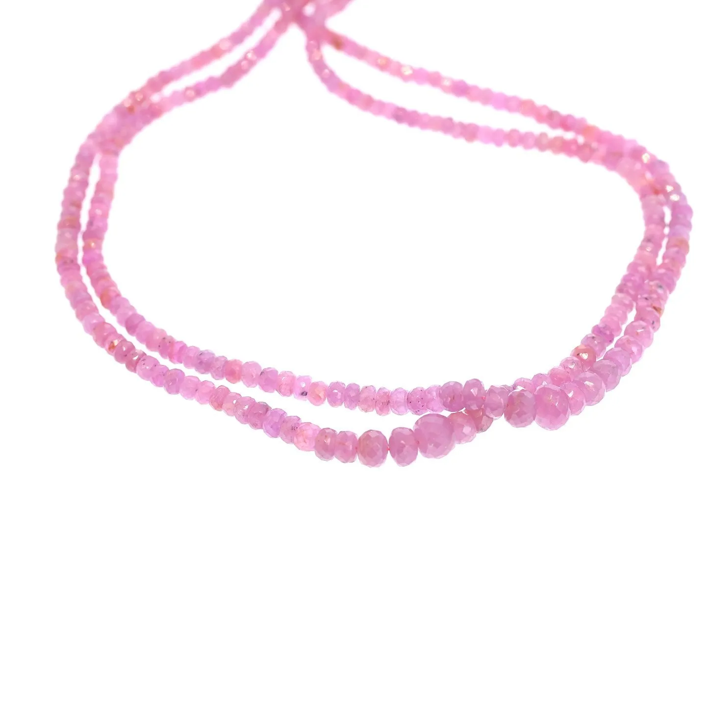 Sapphire Beads Faceted Rondelles Hot Pink 3-6Mm 16