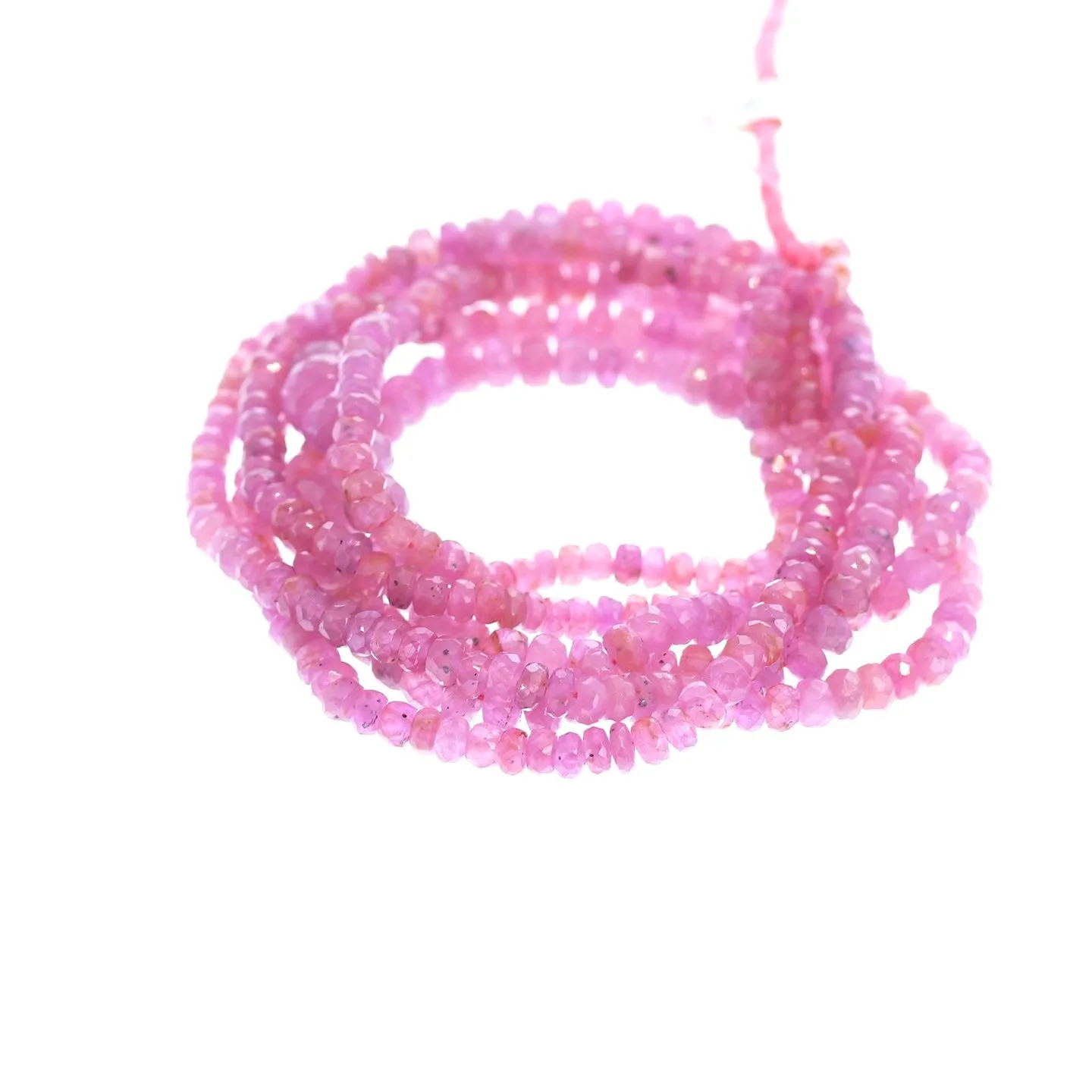 Sapphire Beads Faceted Rondelles Hot Pink 3-6Mm 16