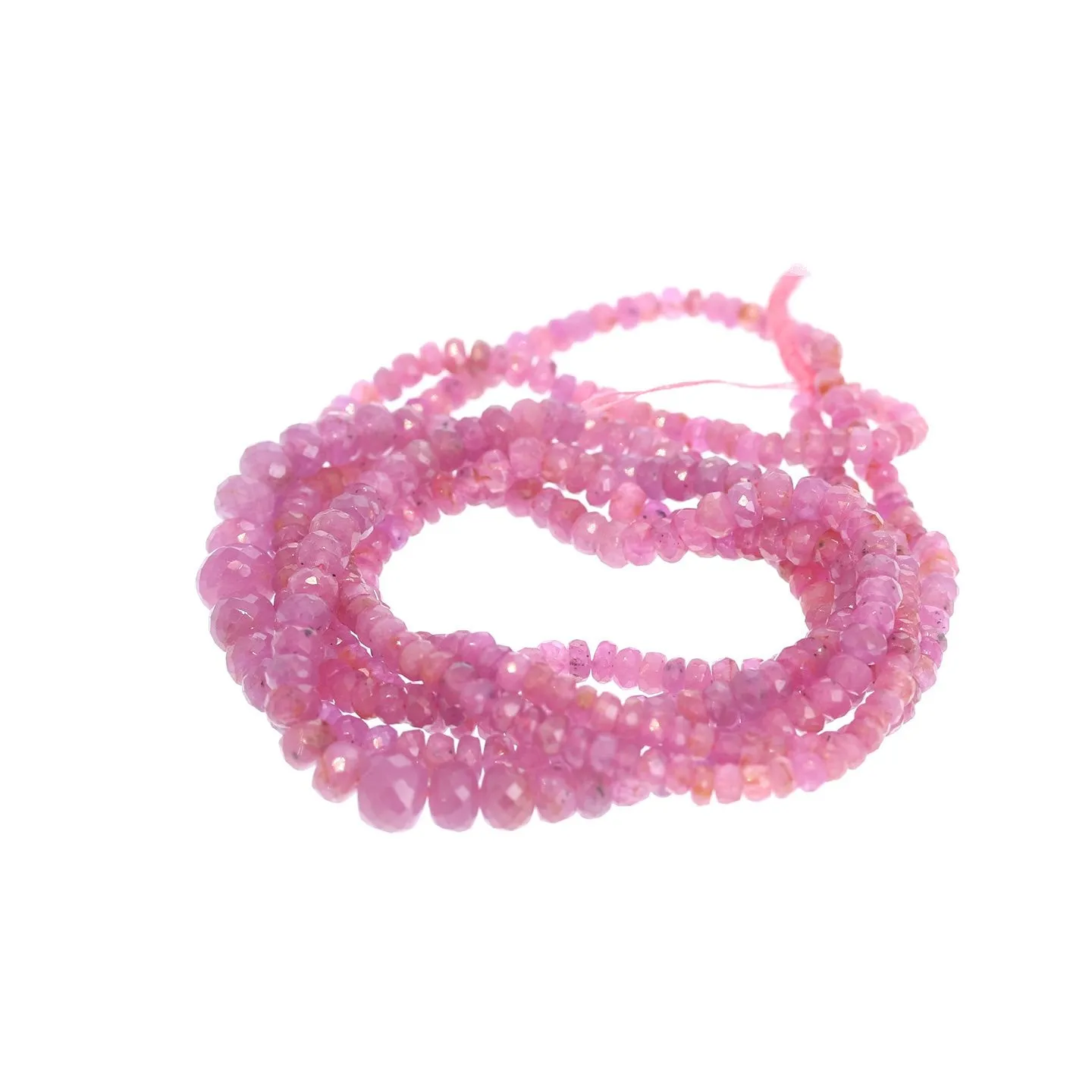 Sapphire Beads Faceted Rondelles Hot Pink 3-6Mm 16