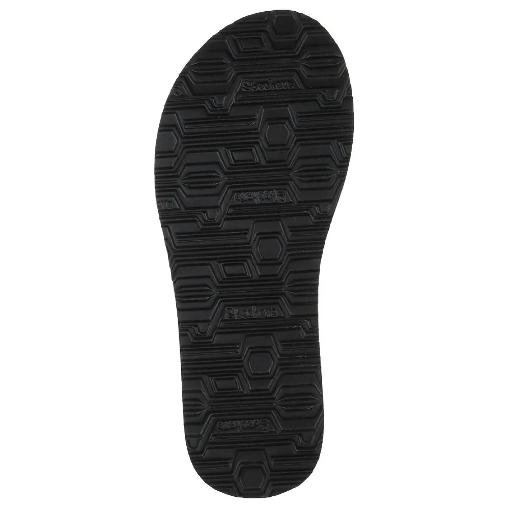 SKECHERS Women's Meditation New Moon Sandal (Black)