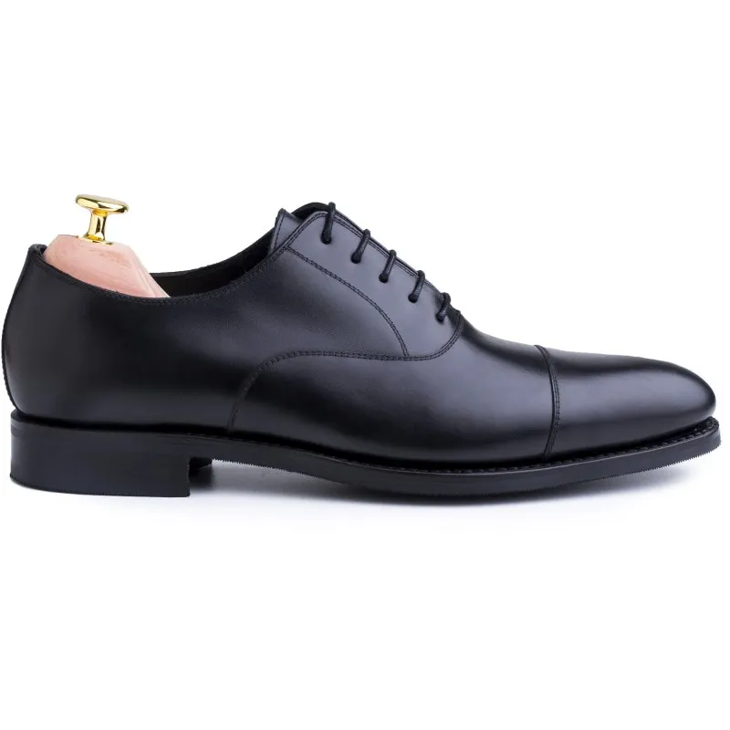 Skolyx black plain cap toe oxford